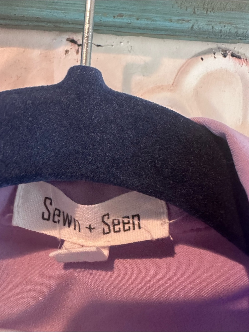 Seen + Seen Oversized Lavender Button-Up Shirt - Picture 4 of 5